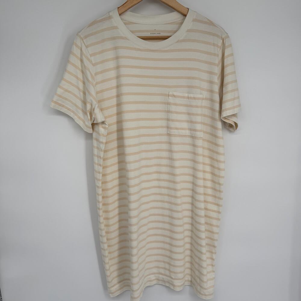 Everlane‎ T-Shirt Dress Women’s XL Striped Casual Quiet Luxury Neutral Old Money